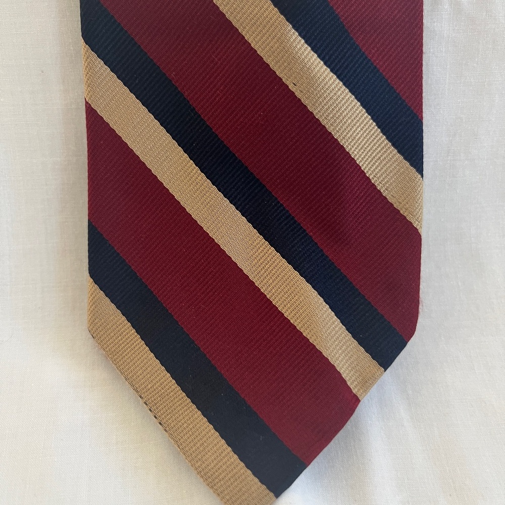 Robert Talbott Burgandy and Tan Striped Tie